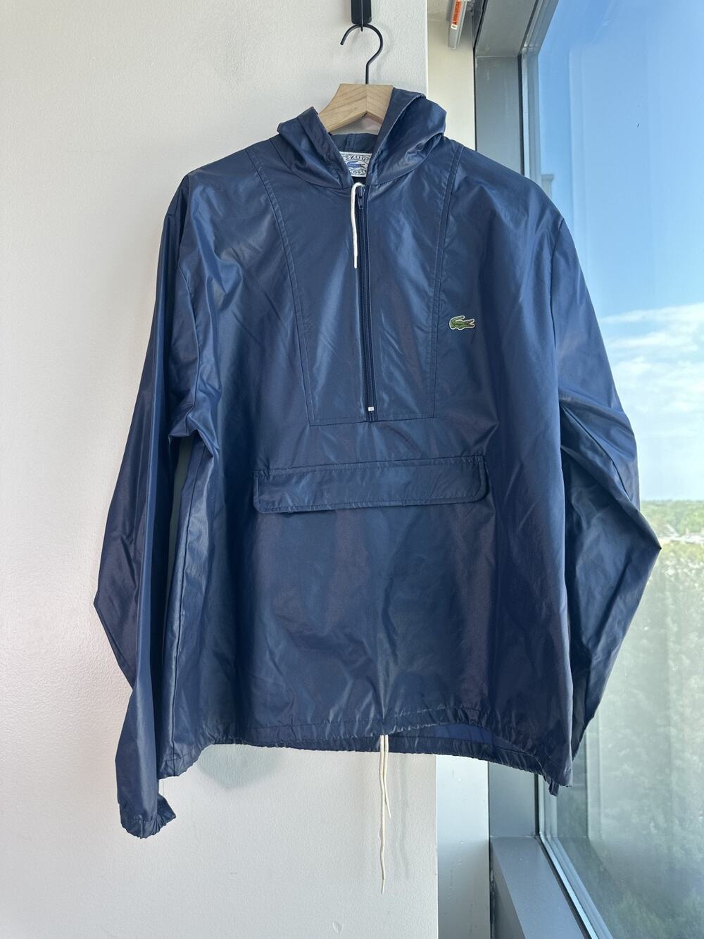 Vtg Izod Lacoste Anorak Pullover 80s Windbreaker Jacket Sportswear NavyBlue L